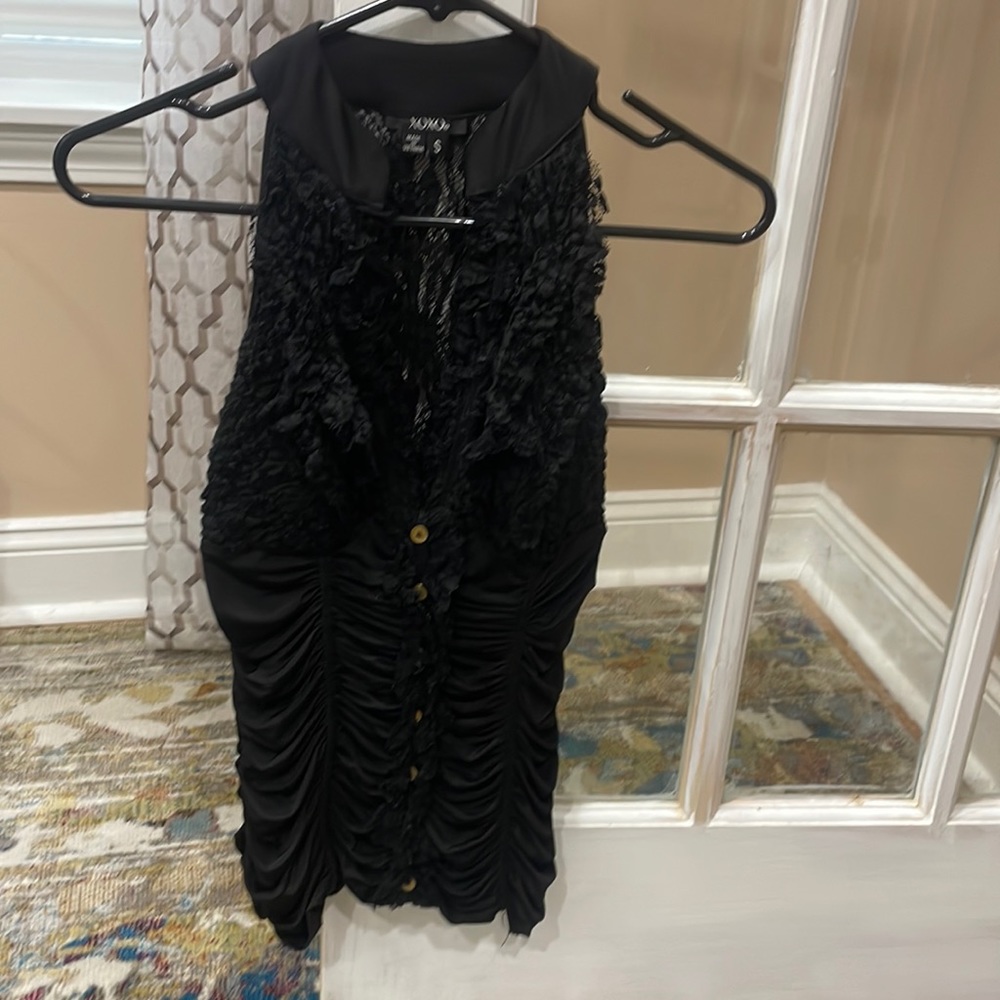 Black camisole with partial lace, size small from xoxo